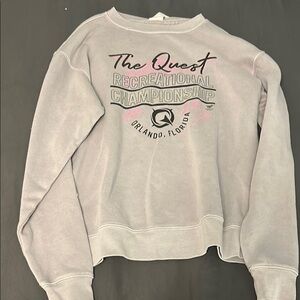 Varsity Gray Sweatshirt with Pink Accents